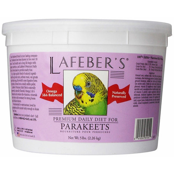 Lafeber Company Parakeet Pellets Premium Daily Diet Pet Food, 5-Pound