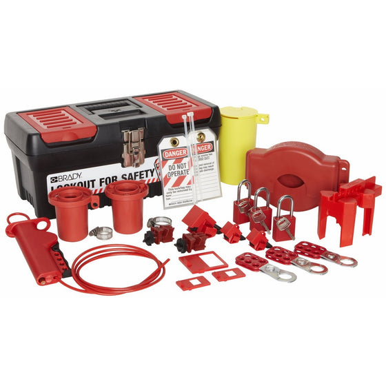 Brady Valve and Electrical Lockout Toolbox Kit, Includes 3 Safety Padlocks