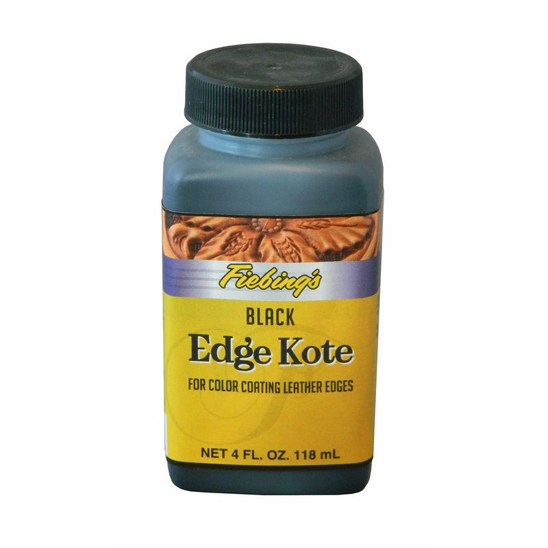Fiebing's Edge Kote, 4 Oz. - Color Coats Leather Edges - Black