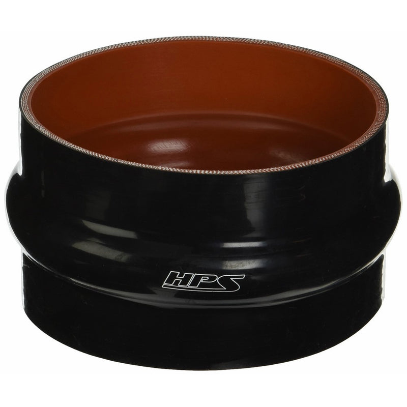 HPS HTSHC-500-BLK Silicone High Temperature 4-ply Reinforced Straight Hump Coupler Hose, 40 PSI Maximum Pressure, 3" Length, 5" ID, Black