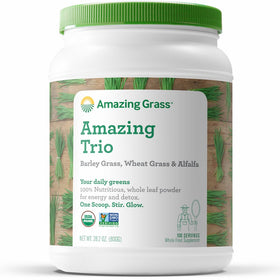 Amazing Grass Organic Amazing Trio Greens Powder with Wheat Grass, Barley Grass and Alfalfa, 100 Servings