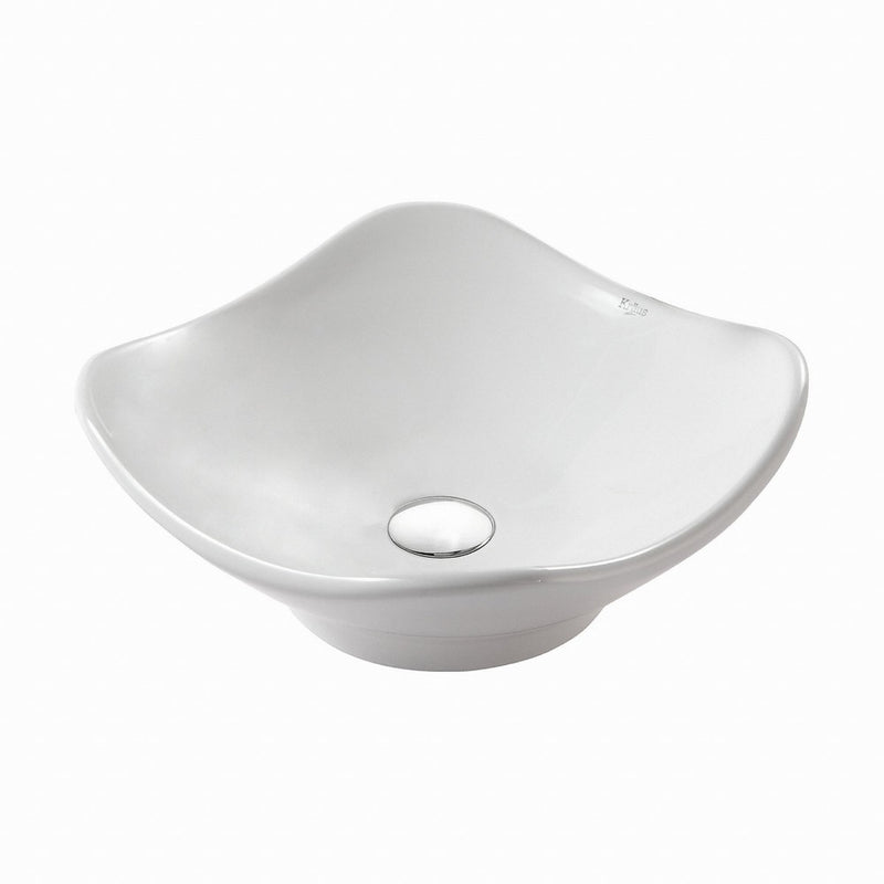 Kraus KCV-135 White Tulip Ceramic Bathroom Sink