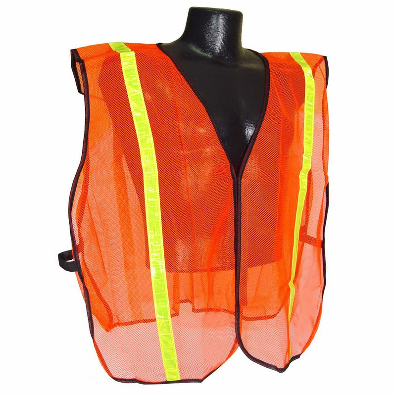 Radians SVO1-S/XL Small to Extra Large Non Rated Safety Vest with One Inch Tape, Orange Mesh