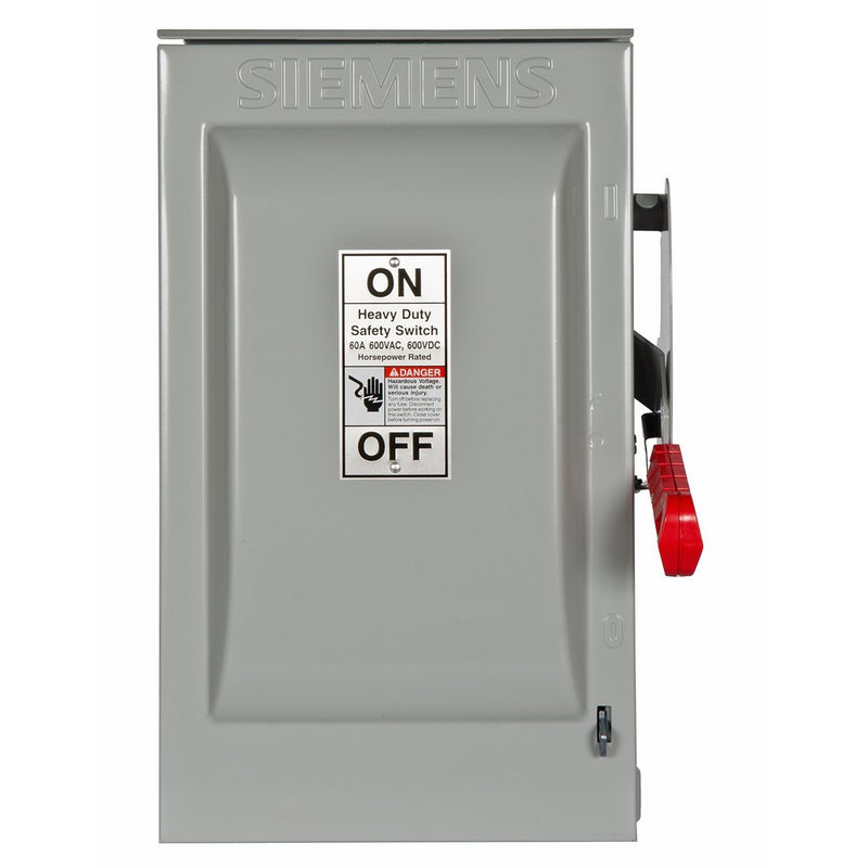 Siemens HF362R 60-Amp 3 Pole 600-volt 3 Wire Fused Heavy Duty Safety Switches
