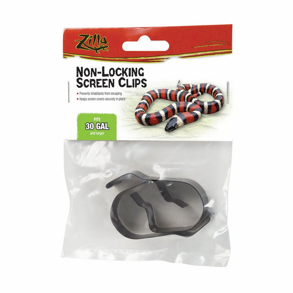 Zilla Reptile Terrarium Covers Non-Locking Screen Clips, 30G, 2-Pack