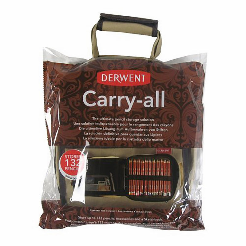 Derwent Pencil Case, Canvas Carry-All Bag Pencil Holder with Removable Shoulder Strap, Holds up to 132 Pencils and Supplies (2300671)