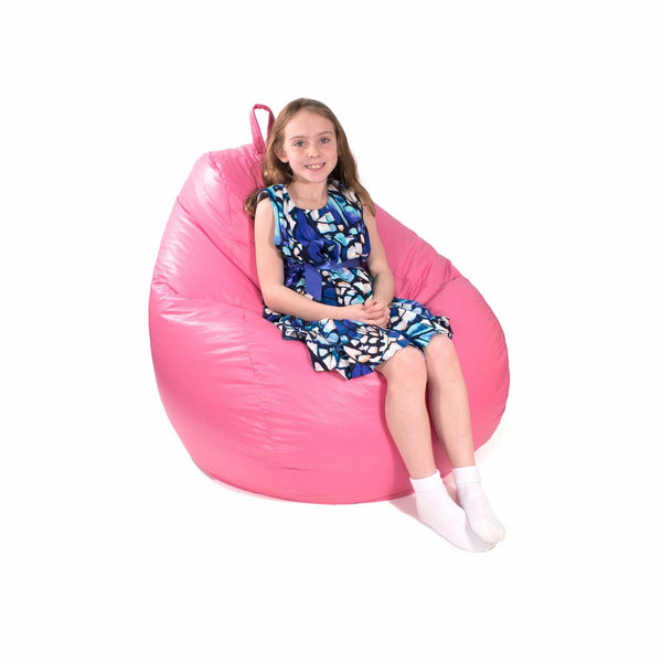 Gold Medal Bean Bags 30011246822TD Large Leather Look Tear Drop Bean Bag, Hot Pink