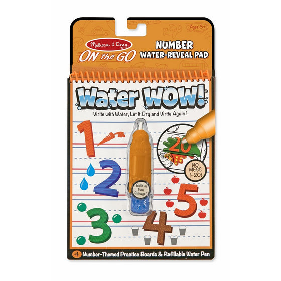 Melissa & Doug On the Go Water Wow! Numbers Activity Book With 4 Practice Boards and Water Pen