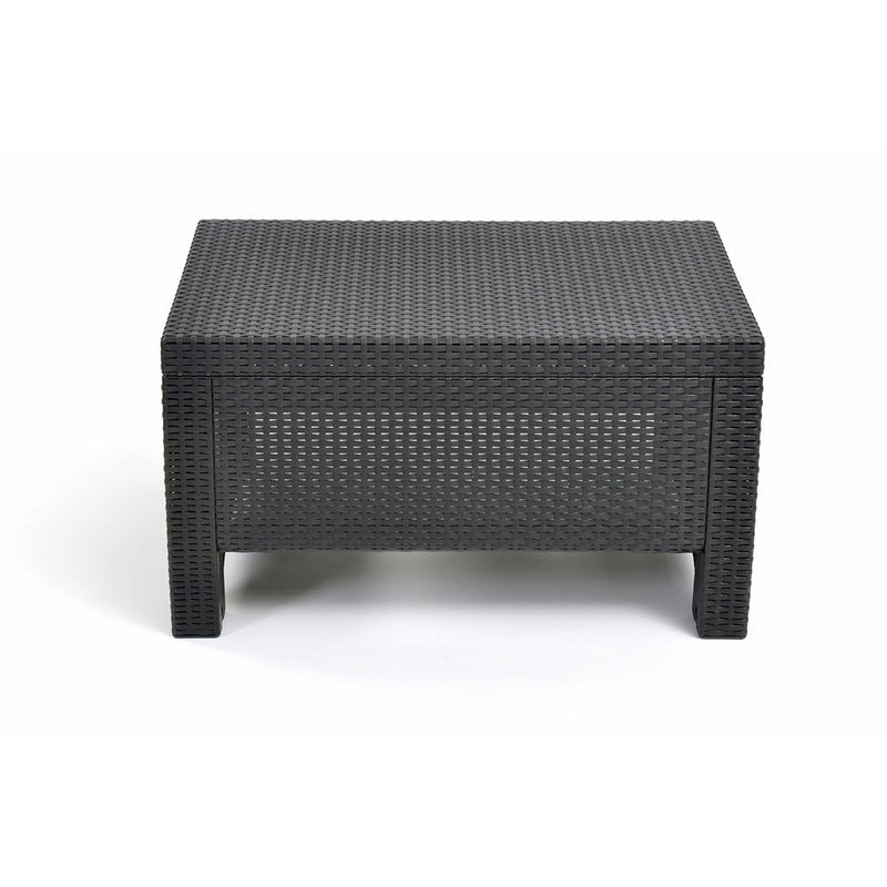 Keter Corfu Coffee Table Modern All Weather Outdoor Patio Garden Backyard Furniture, Charcoal