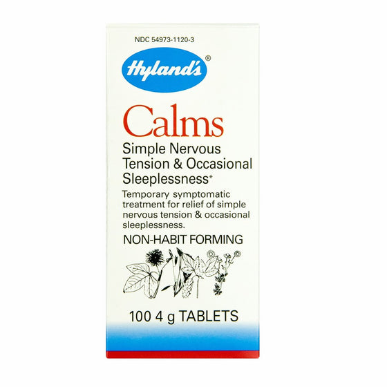 Hyland's Calms Nerve Tension Sleeplessness Tablets, Natural Relief of Nervous Tension and Sleeplessness, 100 Count