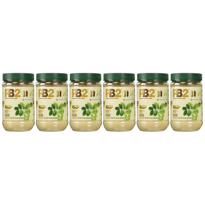 PB2 Bell Plantation Peanut Butter, 1 lb Jar 16oz (6 Pack)