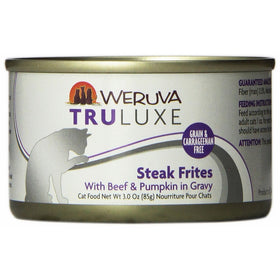 Weruva's TruLuxe Cat Food, Steak Frites with Beef & Pumpkin in Gravy, 3oz Can (Pack of 24)
