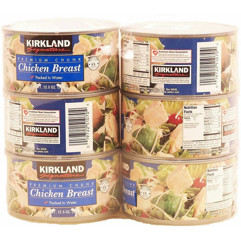 Kirkland Signature Premium Chunk Chicken Breast Packed in Water, 12.5 Ounce, 6 Count