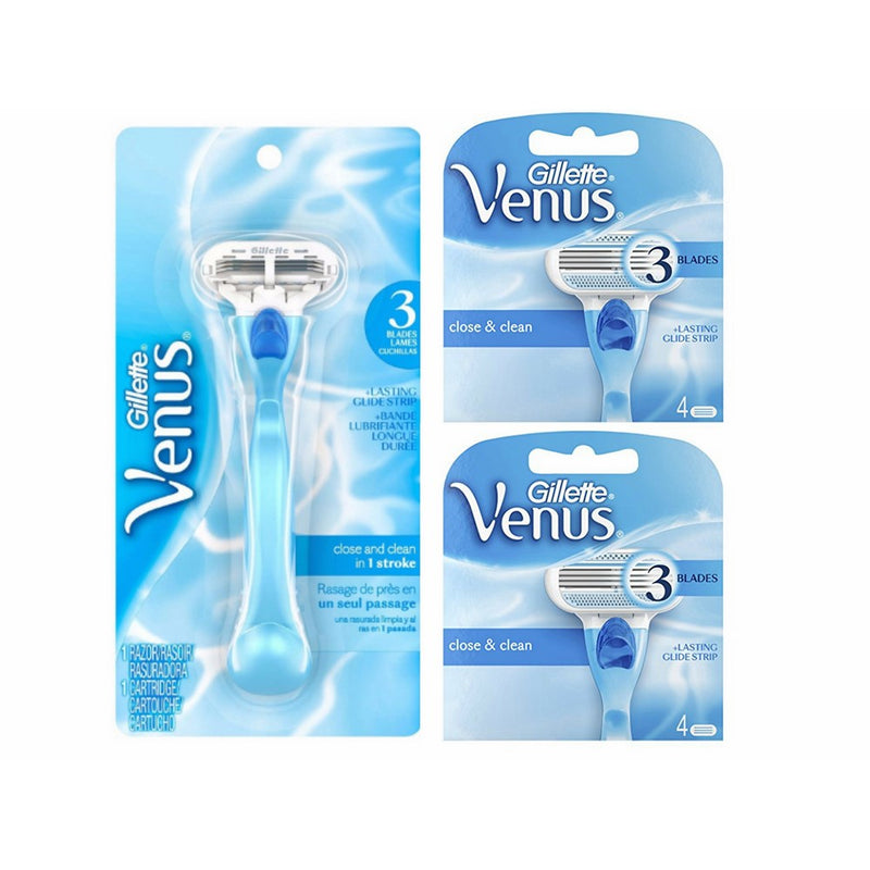 Gilletté Venus Womens Razor Refill Cartridges 9 Count and 1 Razor Handle