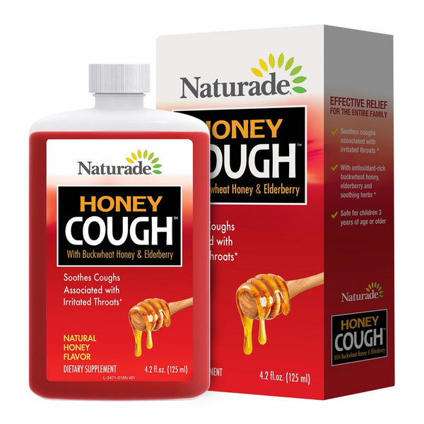 Naturade Honey Cough with Buckwheat Honey & Elderberry – 4.2 fl oz