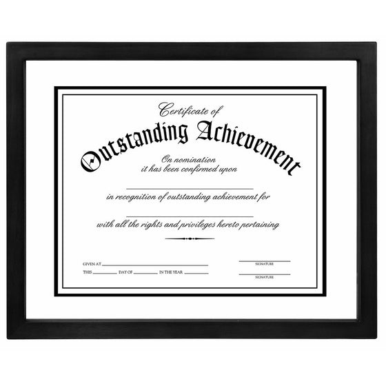 Malden International Designs Wood Floater Document Frame, 8.5x11/11x14, Black