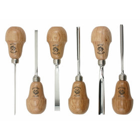 Two Cherries 511-0050 6-Piece Pear-Handled Wood Carving Set