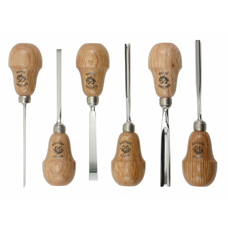 Two Cherries 511-0050 6-Piece Pear-Handled Wood Carving Set