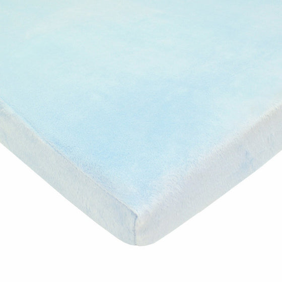 American Baby Company Heavenly Soft Chenille Fitted Bassinet Sheet, Blue