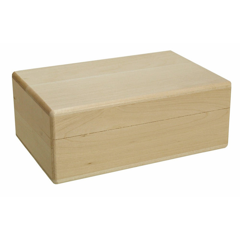 Walnut Hollow Unfinished Wood Roomy Box with Hinged Lid for Arts, Crafts and Home Decor