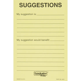 Buddy Products Suggestion Box Cards, 4 x 6 Inches, Yellow, 50 Cards per Pack (5621)