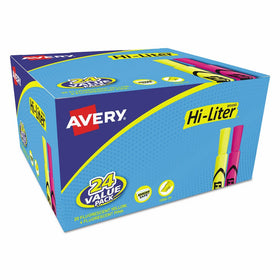 HI-LITER Desk Style, Yellow and Pink, Pack of 24 (98189)