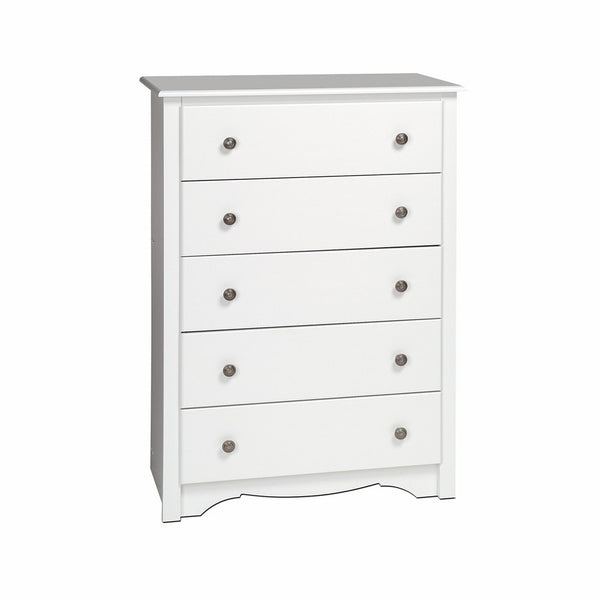 White Monterey 5 Drawer Chest