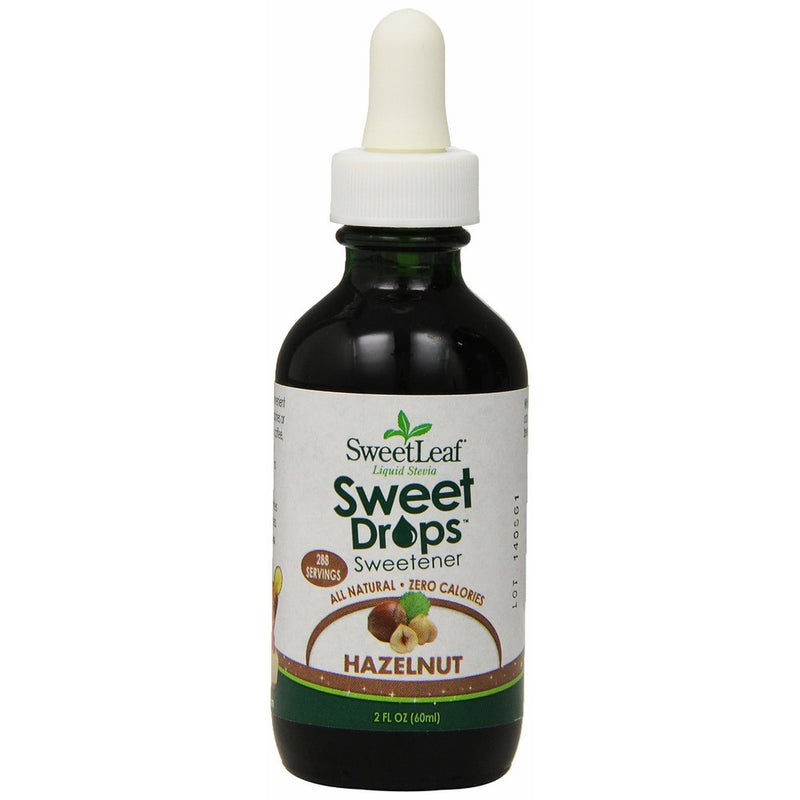 SweetLeaf Wisdom Naturals Liquid Stevia Hazelnut Flavor, 2 oz. (packaging may vary)