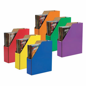 Classroom Keepers Magazine Holders, Assorted Colors, 12-3/8"H x 3-1/8"W x 10-1/4"D, 6 Pieces