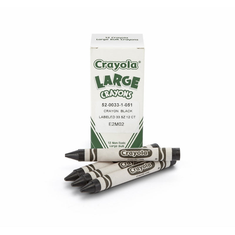 Crayola; Large Crayons, Black; Art Tools; 12 ct. Bulk Crayons; Bright, Bold Color