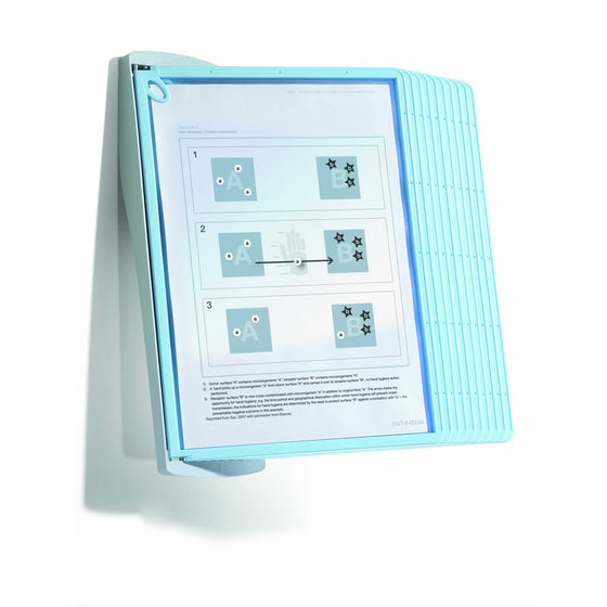 DURABLE SHERPA Style 10-Panel Wall Reference System, Light Blue Borders (594306)
