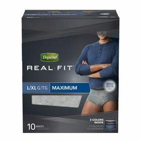 Depend Real Fit Incontinence Underwear for Men, Maximum Absorbency, L/XL (pack of 4)