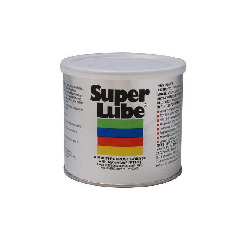 Super Lube 41160 Synthetic Grease (NLGI 2), 14.1 oz Canister, Translucent White
