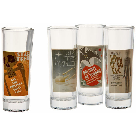 Star Trek The Original Series Fine Art Shot Glasses Set 2 of 20, (Set of 4)