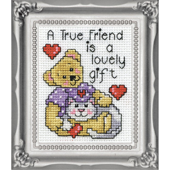 Design Works Crafts 601 True Friend Counted Cross Stitch Kit, 2 by 3"
