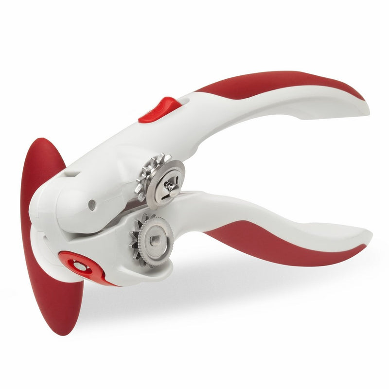 ZYLISS Lock N' Lift Manual Can Opener with Lid Lifter Magnet, Red