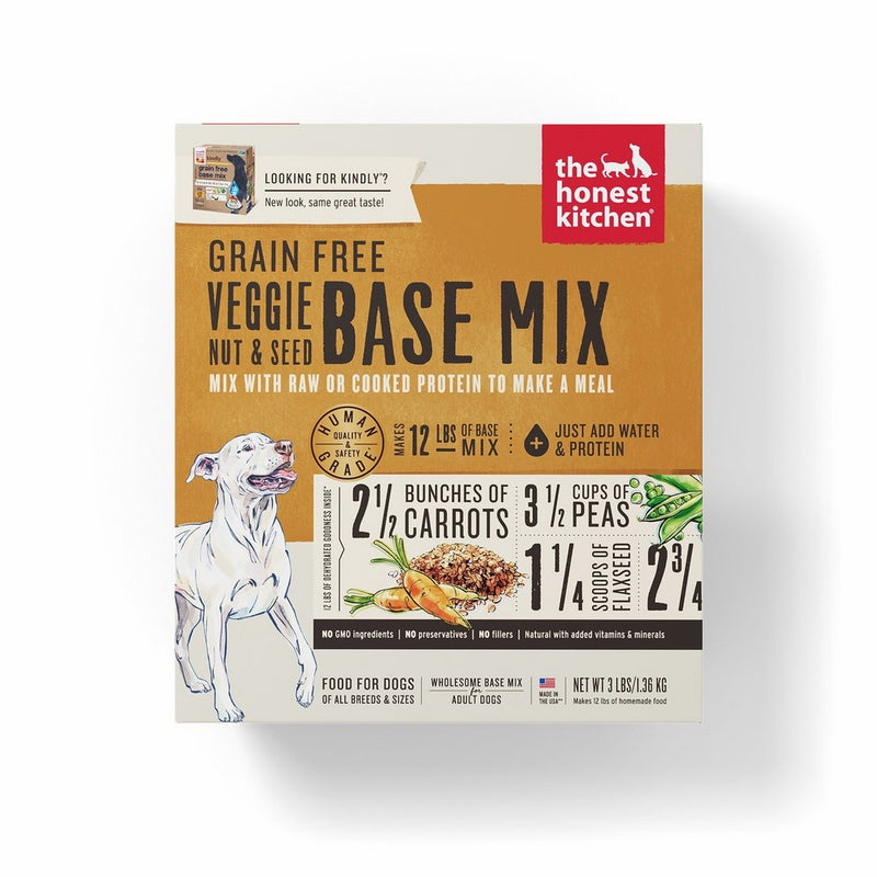 Honest Kitchen The Grain Free Veggie, Nut & Seed Base Mix Recipe for Dogs, 3 lb box - Kindly