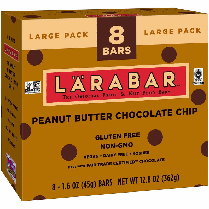 Larabar Gluten Free Bar, Peanut Butter Chocolate Chip, 1.6 oz Bars (8 Count)