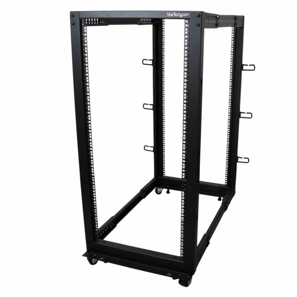 StarTech.com 4POSTRACK25U 25U Adjustable Depth Open Frame 4 Post Server Rack Cabinet - w/Casters/Levelers and Cable Management Hooks