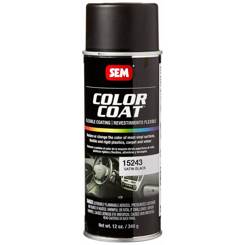 SEM Products 15243 Satin Black Color Coat - 12 oz.