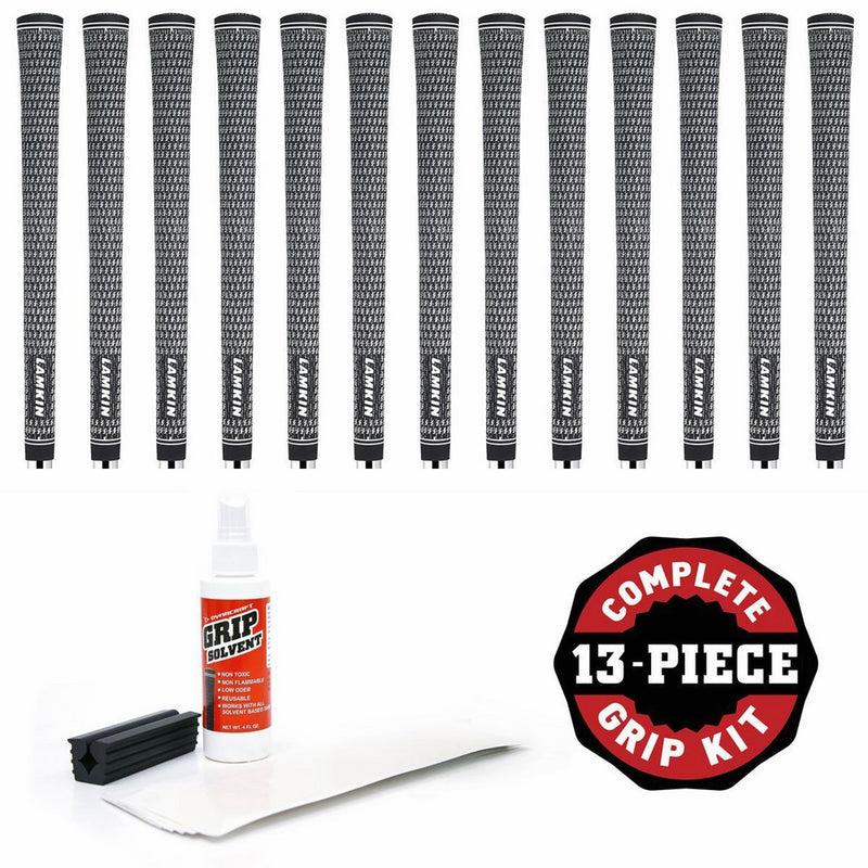 Lamkin Crossline Cord 0.580 Grip Kit with Tape, Solvent and Vise Clamp (13-Piece), Standard