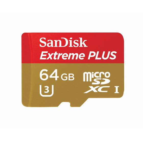 SanDisk Extreme PLUS 64GB microSDXC UHS-I/U3 Card with Adapter (SDSQXSG-064G-GN6MA)