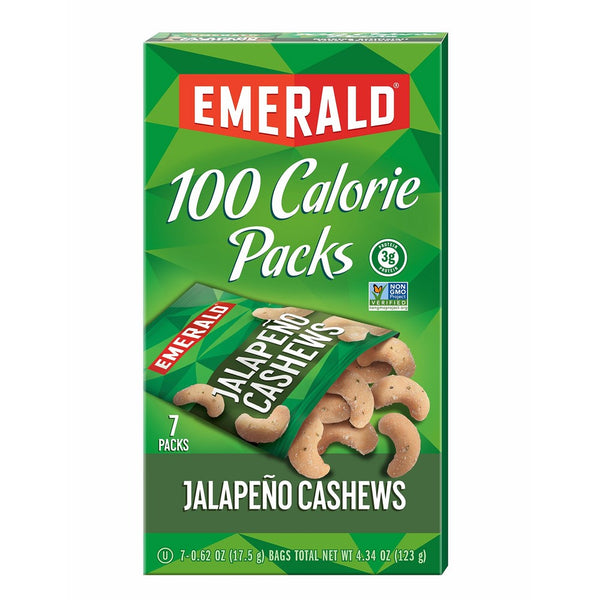 Emerald Jalapeño Cashews 100 Calorie Packs, 7 Count Box