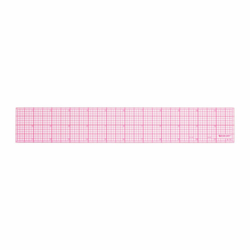 Westcott 8ths 12-Inch Beveled Transparent Ruler (B-70)