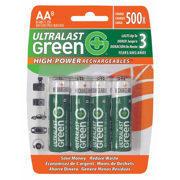 UltraLast Green High Power/Capacity NiMH 8-Pack AA