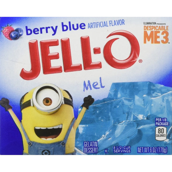 JELL-O Gelatin Dessert, Berry Blue, 6-Ounce Boxes (Pack of 4)