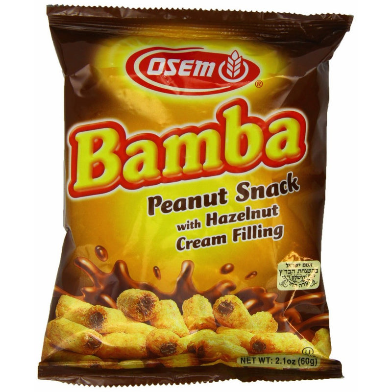Bamba Hazelnut Cream Peanut Butter Snacks All Natural Peanut Butter PB Corn Puffs, 2.1oz Bag (Pack of 18)