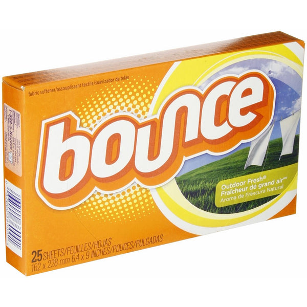 Bounce 36000 Outdoor Fresh Fabric Softener Dryer Sheet (Case of 15 Boxes, 25 Sheets per Box)