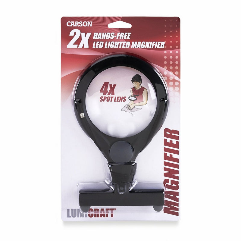 Carson LumiCraft LED Lighted Hands-Free 2x Magnifier with 4x Spot Lens & Neck Cord (LC-15)