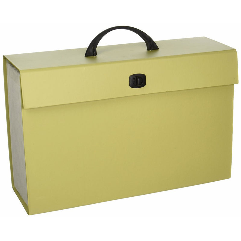 Smead Portable Expanding File Box, 19 Pockets, Alphabetic (A-Z) and Subject Labels, Handle and Closure, Legal, 1 Count, Color Varies (70806)